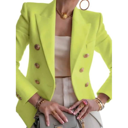 Women's Blazer Solid Color Vintage Style Casual Long Sleeve Coat DailySale