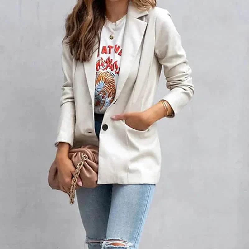 Women's Blazer Warm Breathable Outdoor Office Street Pocket Single Breasted Turndown DailySale