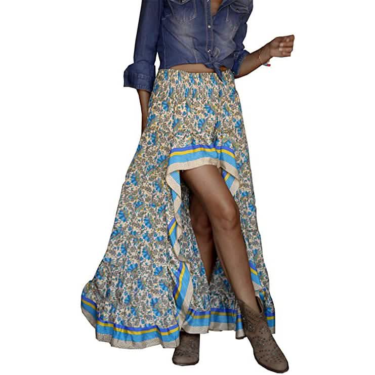 Women's Boho Floral Print Long Skirt DailySale