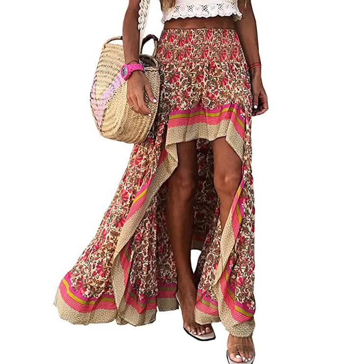 Women's Boho Floral Print Long Skirt DailySale