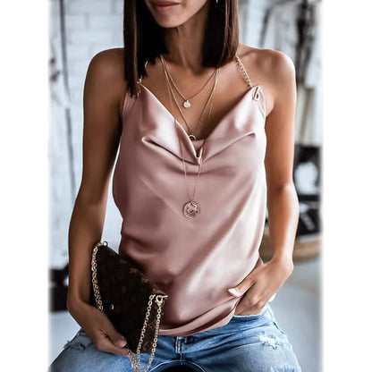 Women's Camisole Solid Colored Backless V Neck Basic Top DailySale