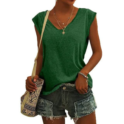 Women's Cap Sleeve T-Shirt Casual Loose Fit Tank Top DailySale