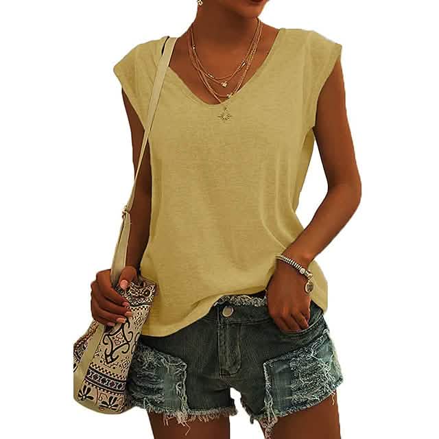 Women's Cap Sleeve T-Shirt Casual Loose Fit Tank Top DailySale