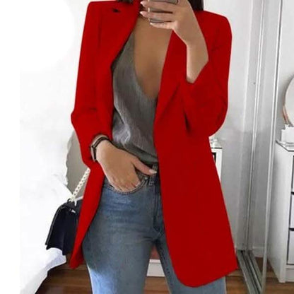 Womens Cardigan Jackets Open Front Solid Color Casual Oversized Long Blazer DailySale