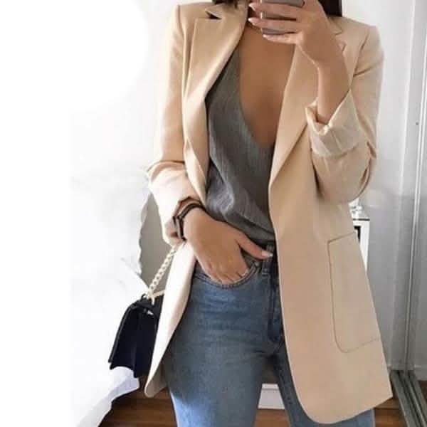 Womens Cardigan Jackets Open Front Solid Color Casual Oversized Long Blazer DailySale