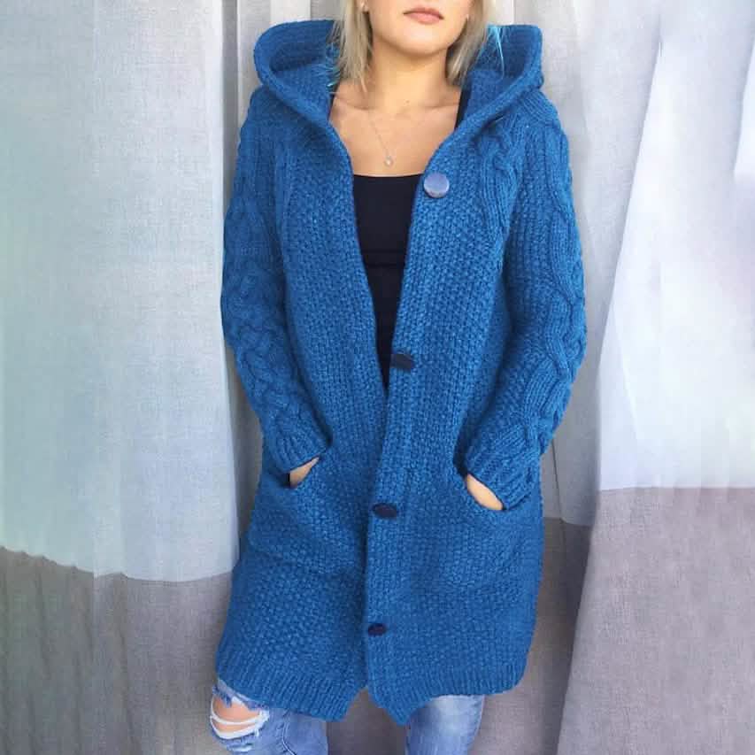 Women's Cardigan Pocket Chunky Long Sleeve Sweater DailySale
