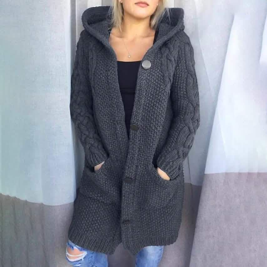 Women's Cardigan Pocket Chunky Long Sleeve Sweater DailySale