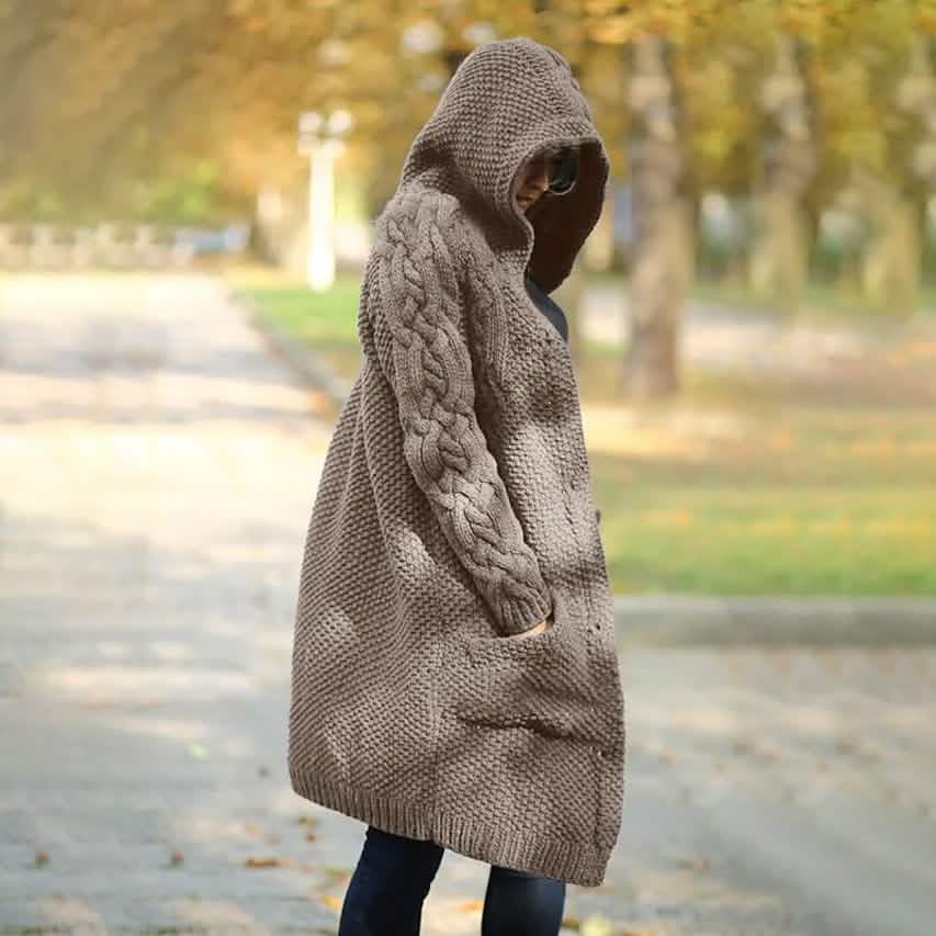Women's Cardigan Pocket Chunky Long Sleeve Sweater DailySale
