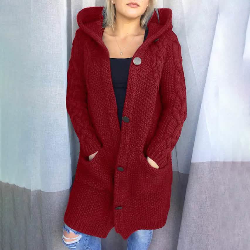 Women's Cardigan Pocket Chunky Long Sleeve Sweater DailySale