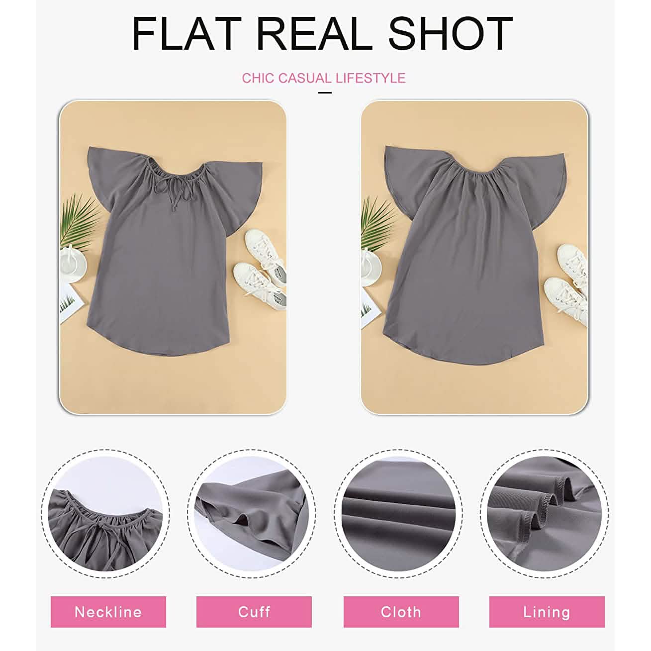 Women's Casual Boho V Neck Tops Drawstring T Shirt DailySale