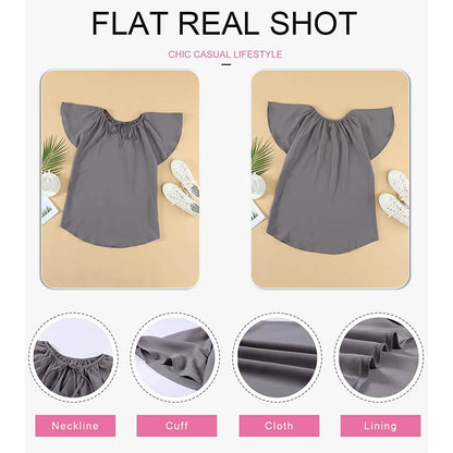 Women's Casual Boho V Neck Tops Drawstring T Shirt DailySale