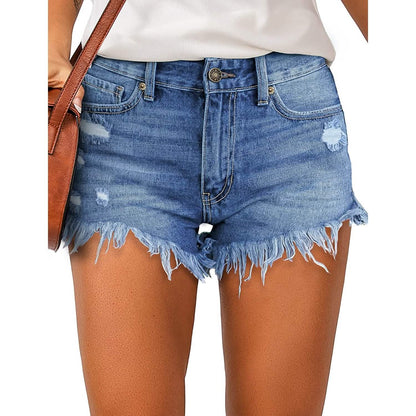 Women's Casual Denim Shorts Frayed Raw Hem Ripped Jeans Shorts DailySale