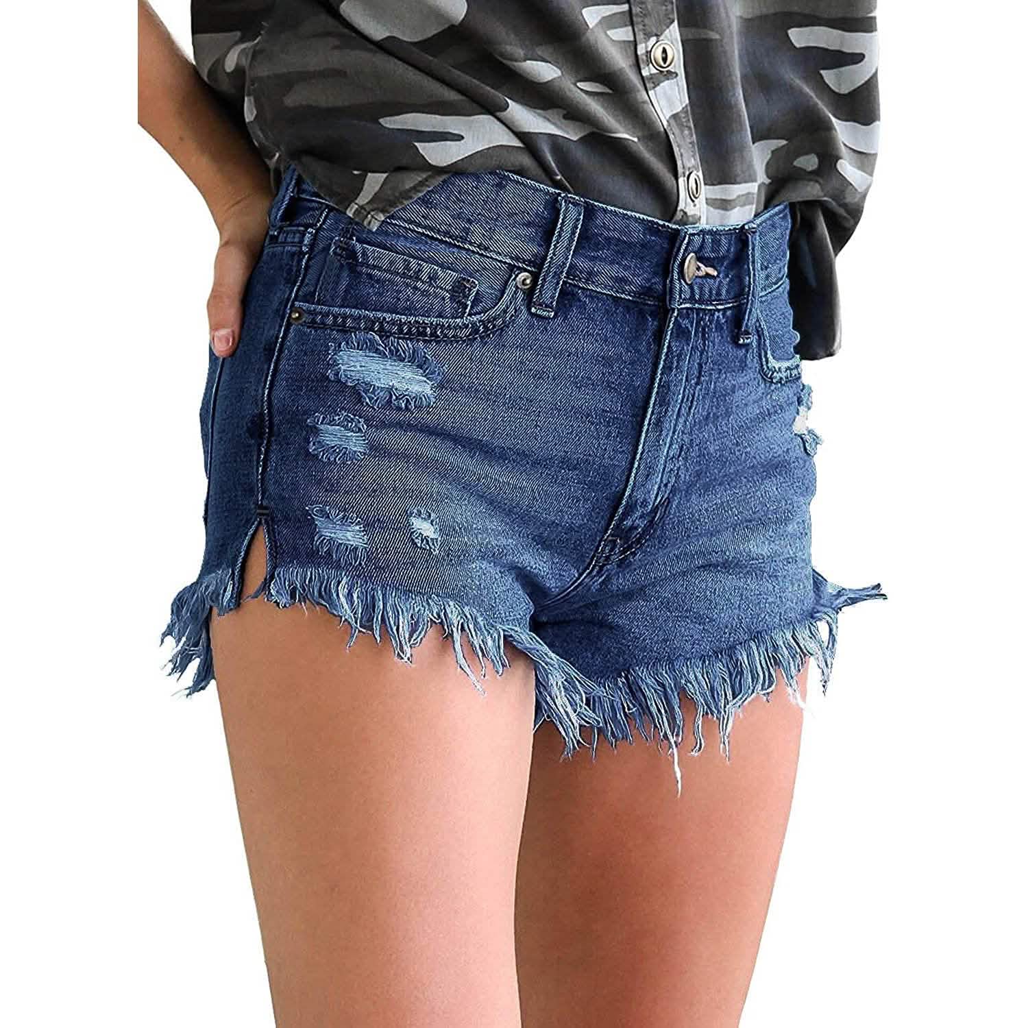 Women's Casual Denim Shorts Frayed Raw Hem Ripped Jeans Shorts DailySale