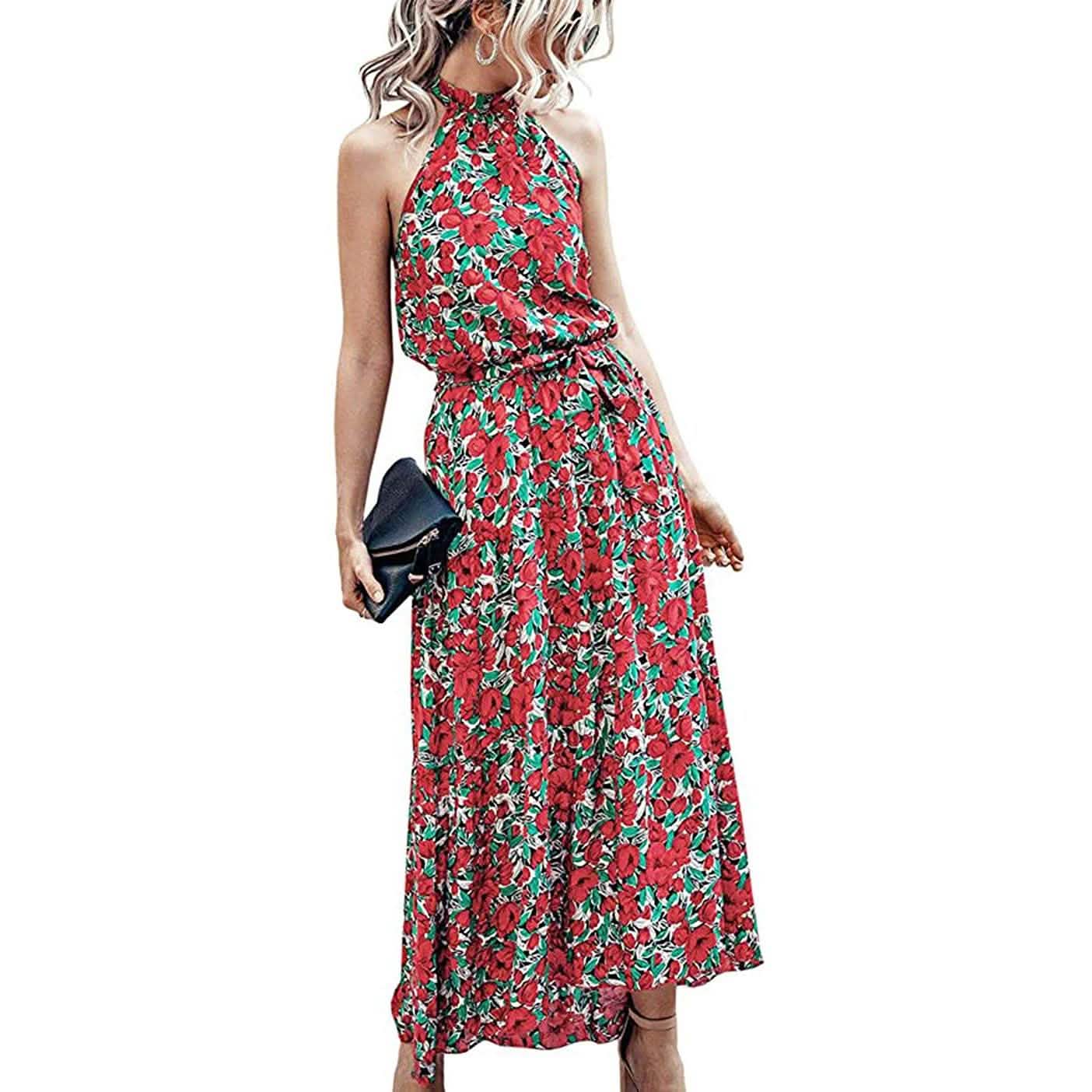 Women’s Casual Halter Neck Sleeveless Long Maxi Dress  - Assorted Styles DailySale
