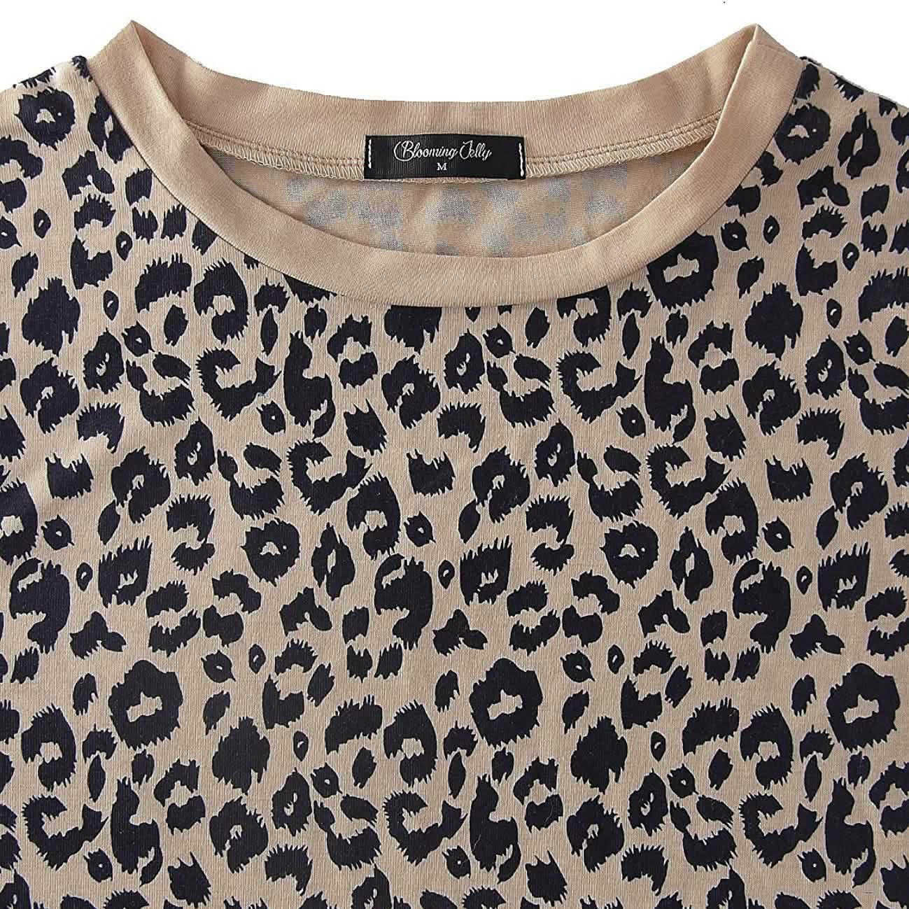 Women's Casual Leopard Print Tops Long Sleeve T Shirt Cute Blouse Graphic Tees DailySale