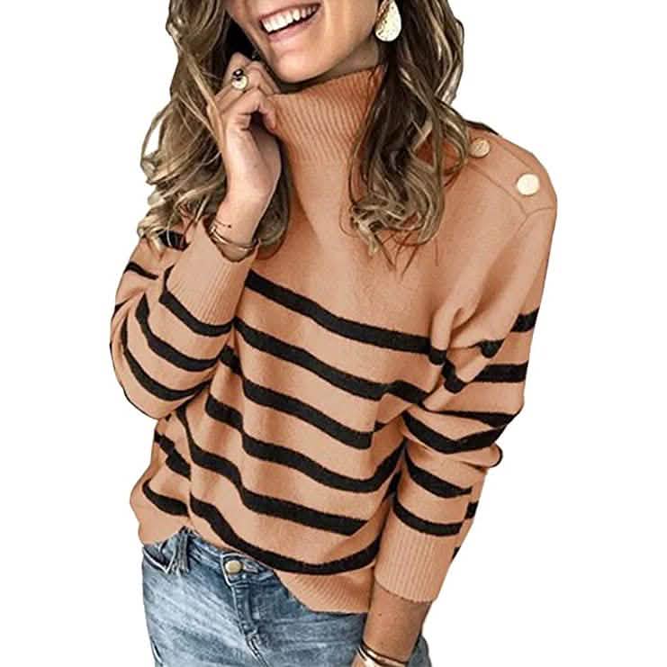 Women's Casual Long Sleeve Crewneck Patchwork Knit Sweater Top DailySale
