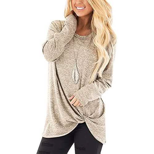 Women's Casual Long Sleeve Solid T-Shirts DailySale