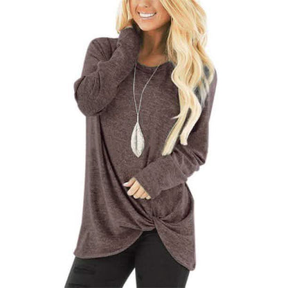 Women's Casual Long Sleeve Solid T-Shirts DailySale