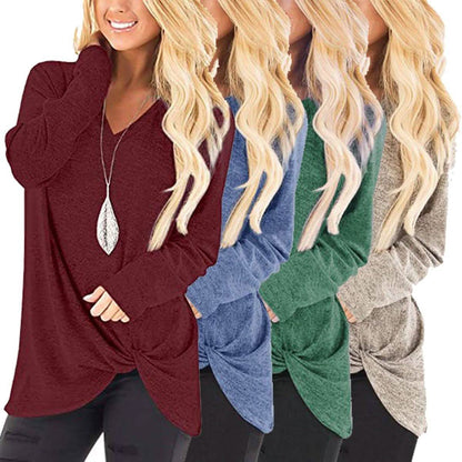 Women's Casual Long Sleeve Solid T-Shirts DailySale