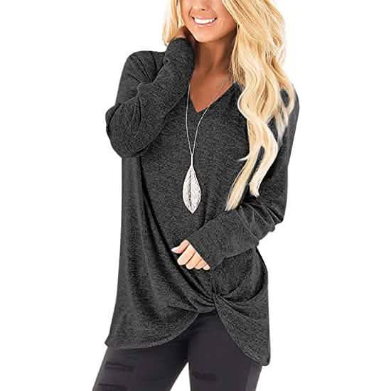 Women's Casual Long Sleeve Solid T-Shirts DailySale