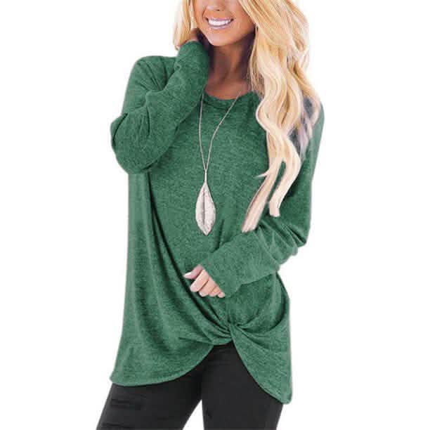 Women's Casual Long Sleeve Solid T-Shirts DailySale