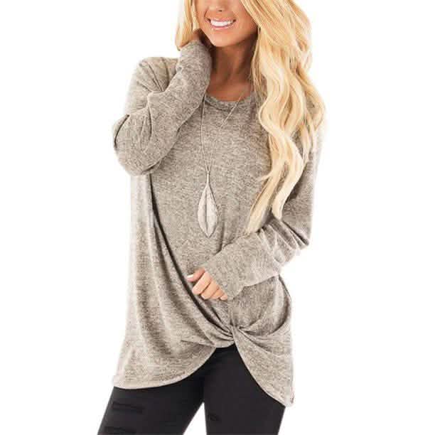 Women's Casual Long Sleeve Solid T-Shirts DailySale