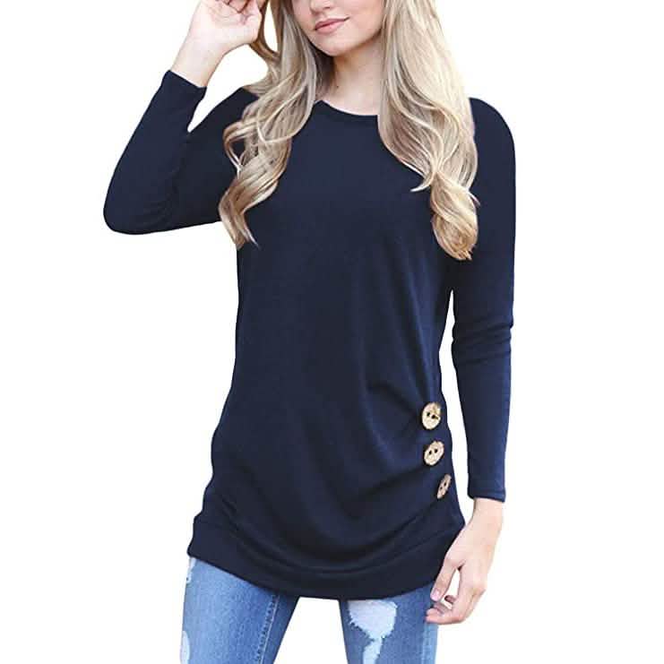 Women's Casual Long Sleeve Tunic Tops DailySale