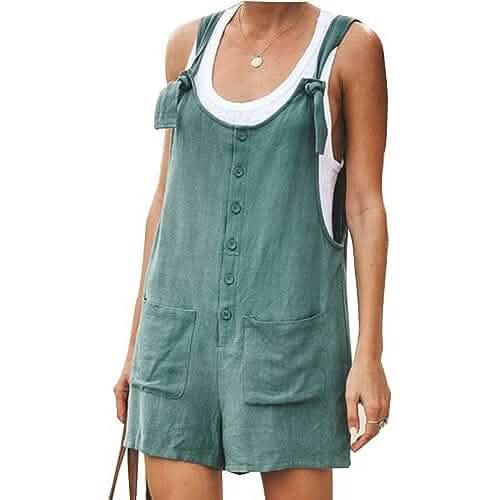 Women's Casual Summer Cotton Linen Rompers Overalls Jumpsuit Shorts DailySale