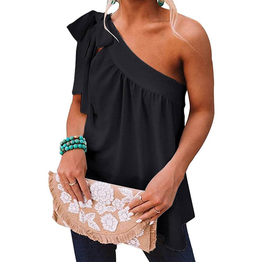 Women's Casual Tie One Shoulder Top DailySale