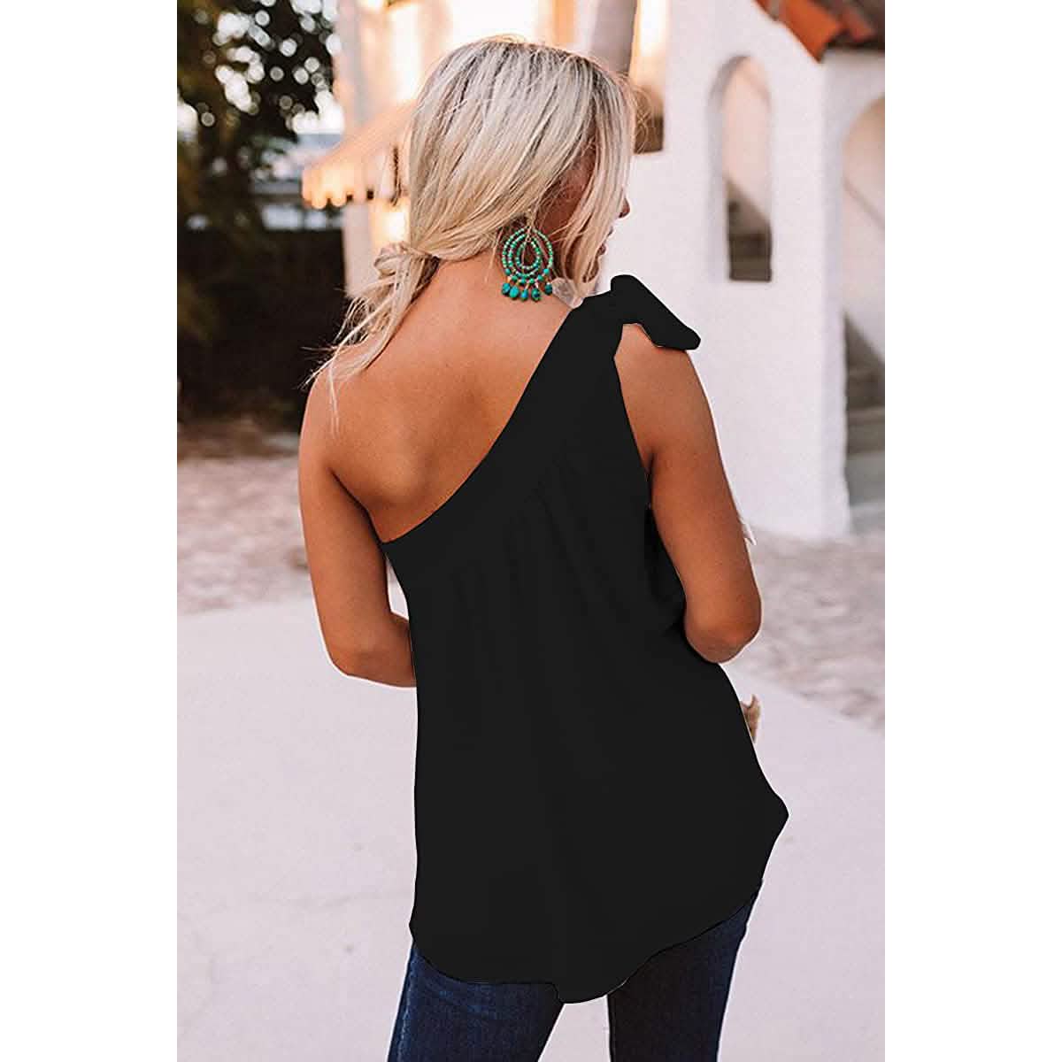 Women's Casual Tie One Shoulder Top DailySale