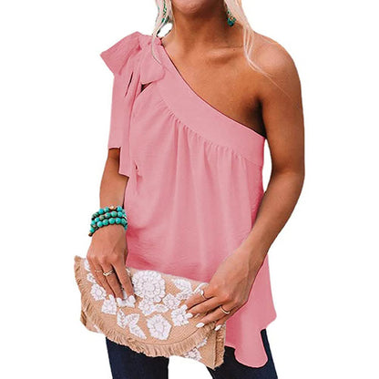 Women's Casual Tie One Shoulder Top DailySale