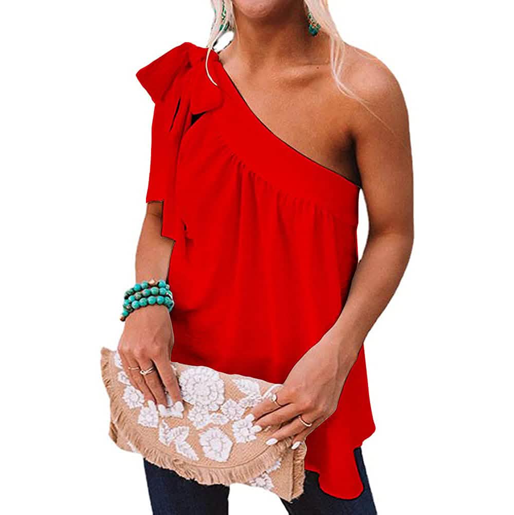 Women's Casual Tie One Shoulder Top DailySale