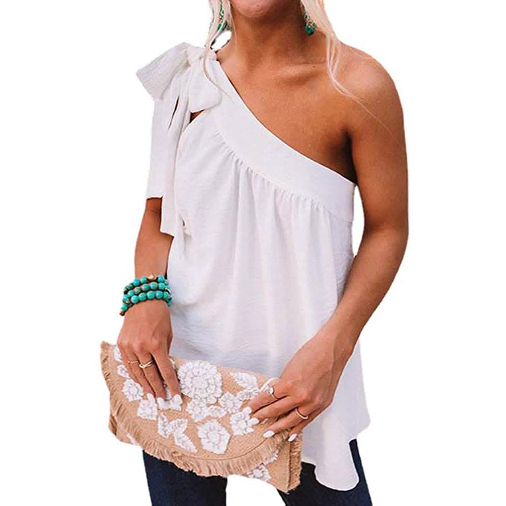 Women's Casual Tie One Shoulder Top DailySale