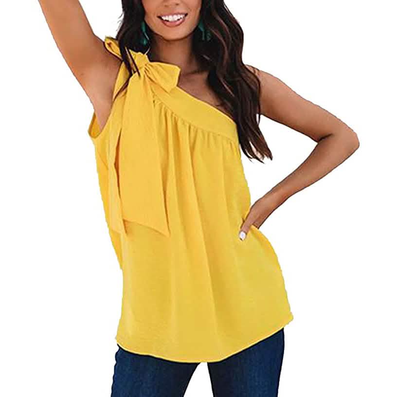 Women's Casual Tie One Shoulder Top DailySale