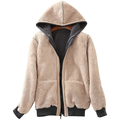 Women's Casual Winter Warm Sherpa Lined Zip Up Hooded Sweatshirt Jacket DailySale