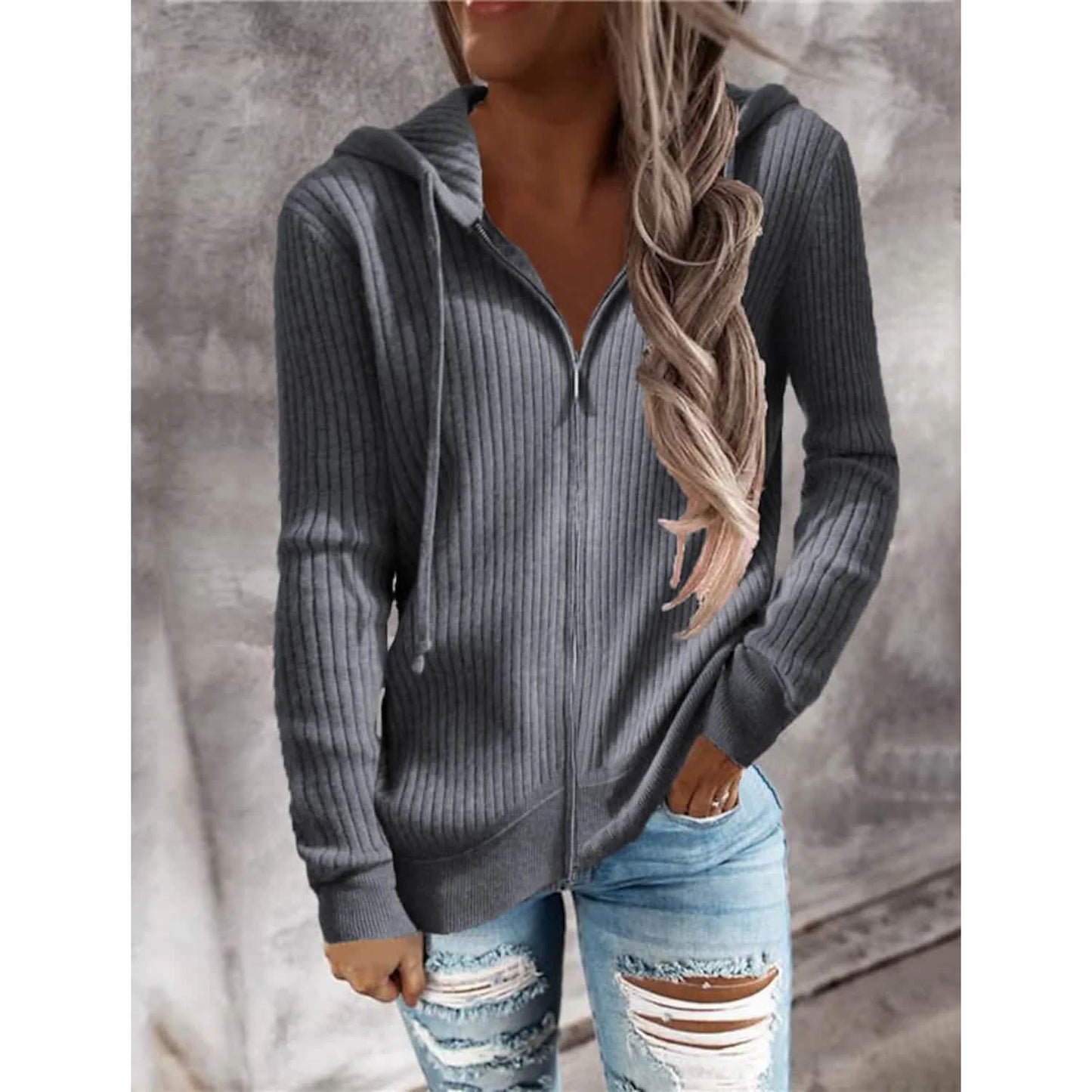 Women's Casual Zip Hoodied Jacket DailySale
