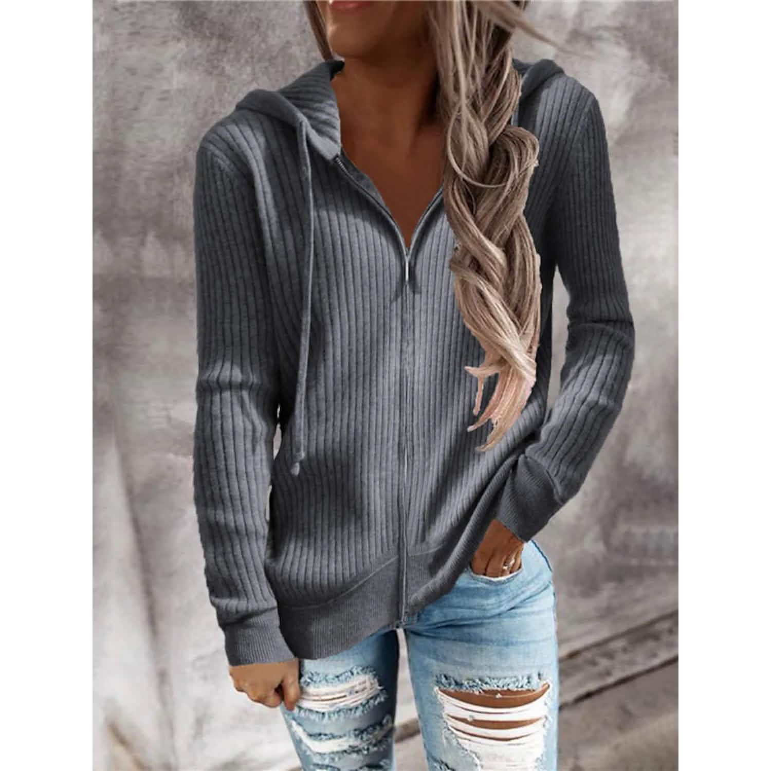 Women's Casual Zip Hoodied Jacket DailySale