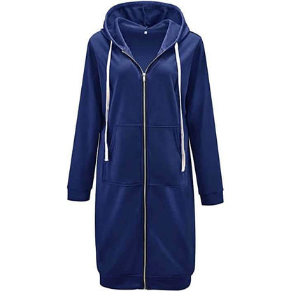 Women's Casual Zip up Hoodies Long Tunic Sweatshirts Jackets Fashion Plus Size Hoodie with Pockets DailySale