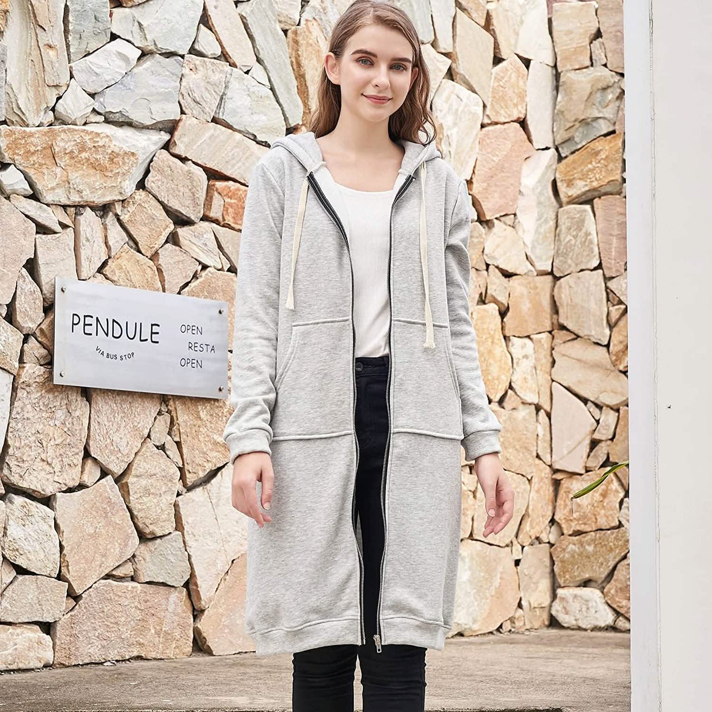 Women's Casual Zip up Hoodies Long Tunic Sweatshirts Jackets Fashion Plus Size Hoodie with Pockets DailySale