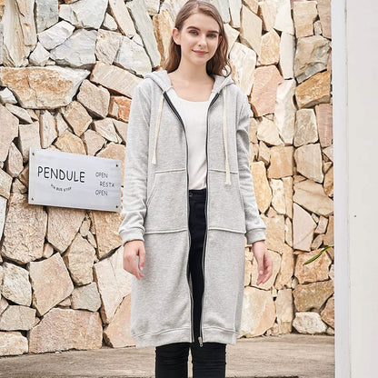 Women's Casual Zip up Hoodies Long Tunic Sweatshirts Jackets Fashion Plus Size Hoodie with Pockets DailySale