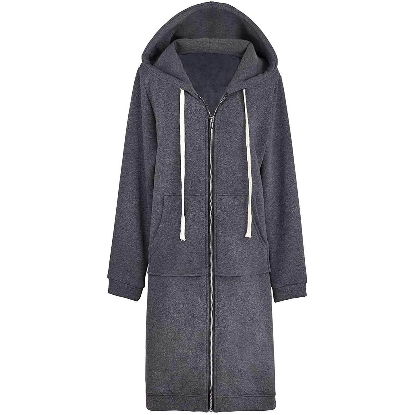 Women's Casual Zip up Hoodies Long Tunic Sweatshirts Jackets Fashion Plus Size Hoodie with Pockets DailySale
