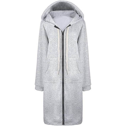 Women's Casual Zip up Hoodies Long Tunic Sweatshirts Jackets Fashion Plus Size Hoodie with Pockets DailySale
