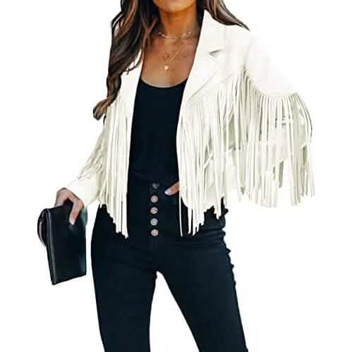 Women's Chic Cropped Tassel Jacket DailySale