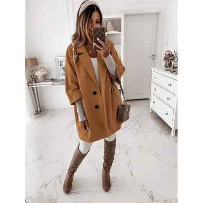 Women's Coat Shacket Jacket Long Sleeve Solid Color Oversized DailySale