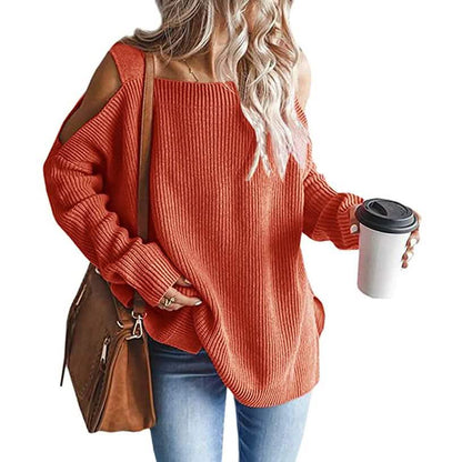 Women's Cold Shoulder Batwing Chunky Knitted Tunic Tops DailySale