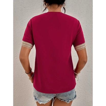 Women's Contrast Guipure Lace Blouse DailySale