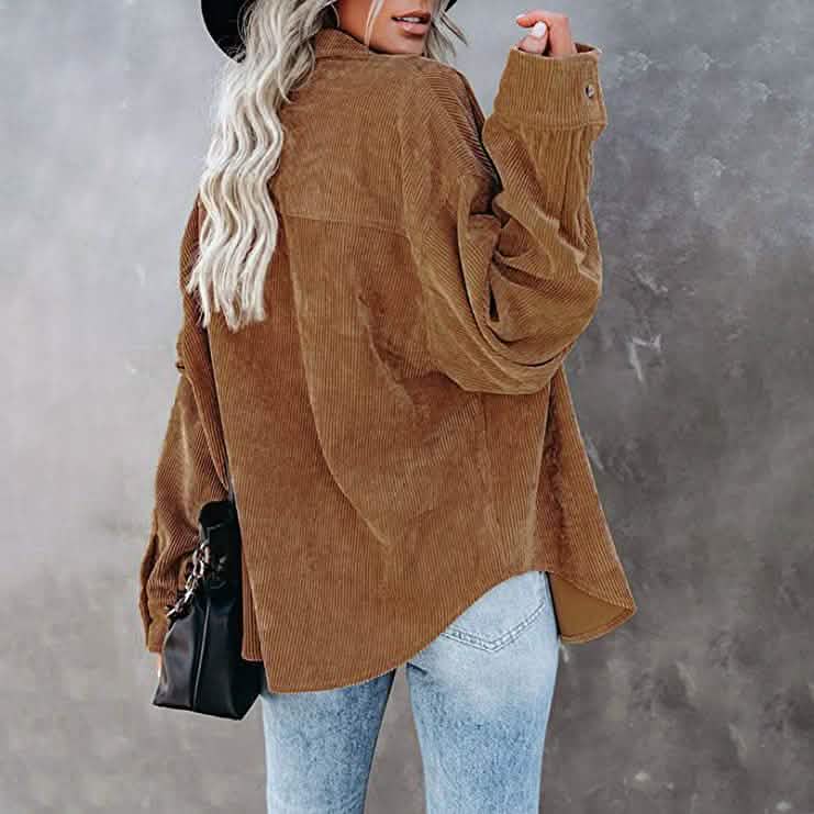 Women's Corduroy Shirts Casual Long Sleeve Top DailySale