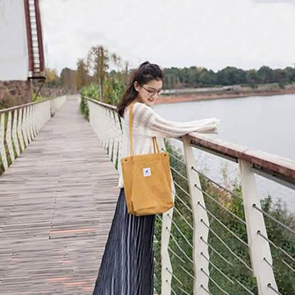 Women's Corduroy Shoulder Tote Bag DailySale