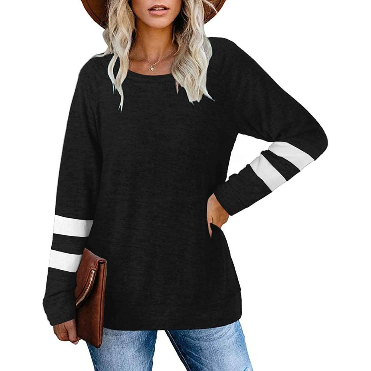 Women's Crewneck Sweatshirts Long Sleeve Sweaters Tunic Tops DailySale