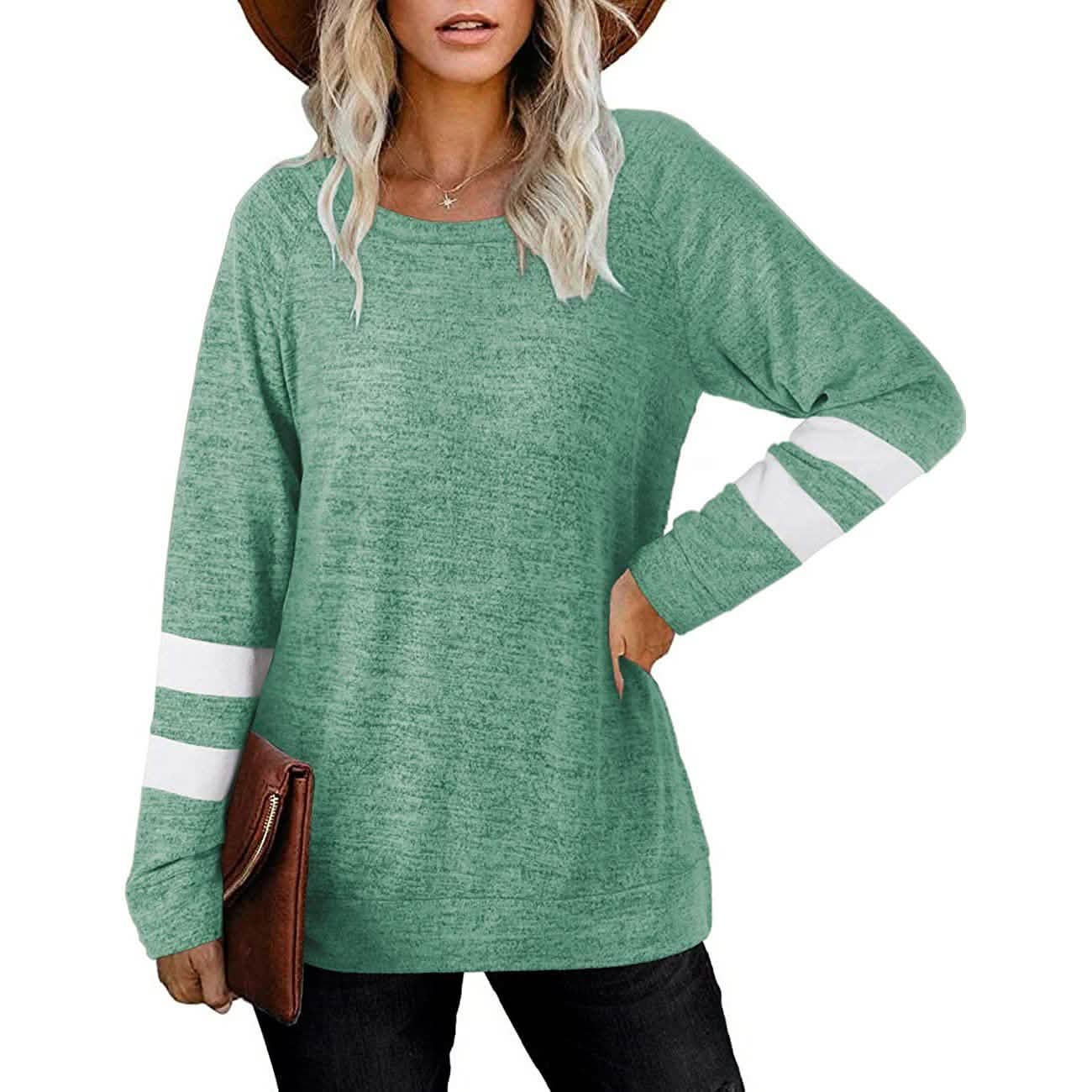 Women's Crewneck Sweatshirts Long Sleeve Sweaters Tunic Tops DailySale
